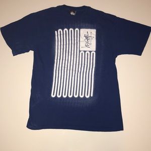 Stussy Electric Flag Royal Blue Tee - Medium